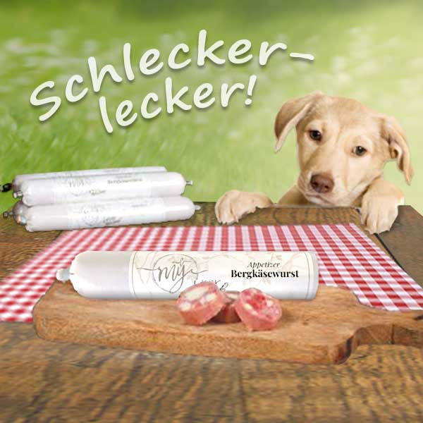 Appetizer Bergkäsewurst von Paul & Paulina - Snack für Gourmet-Hunde
