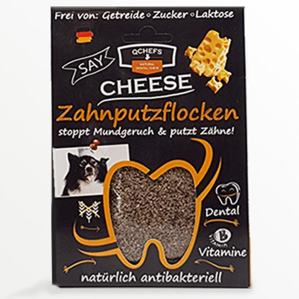 Zahnputzflocken von QChefs mit Hüttenkäse für Hunde dogs4friends.de
