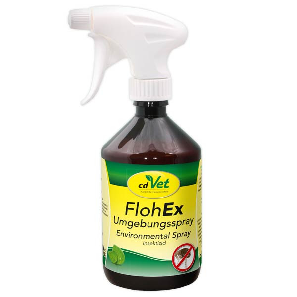 FlohEx Umgebungsspray von cdVet vernichtet Flöhe im Haus ohne Resistenzen