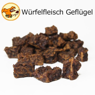 Würfelfleisch Geflügel für Hunde - getrocknet aus 100 % Geflügel