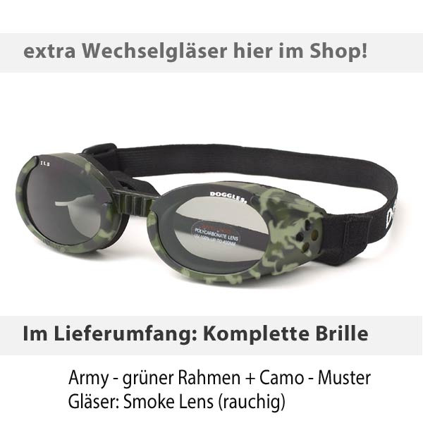 Hunde-Sonnenbrille von Doggles mit Wechselgläsern