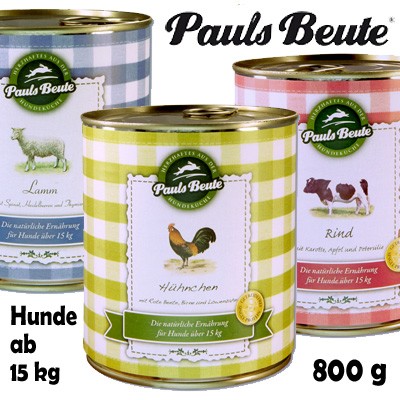 Pauls Beute getreidefreies Dosenfutter für Hunde ab 15 kg