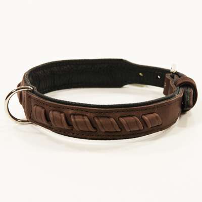 Hondenhalsband country leer gevlochten 25mm breed, 49-55cm lang Hondenhalsband country leer gevlochten 25mm breed, 49-55cm lang