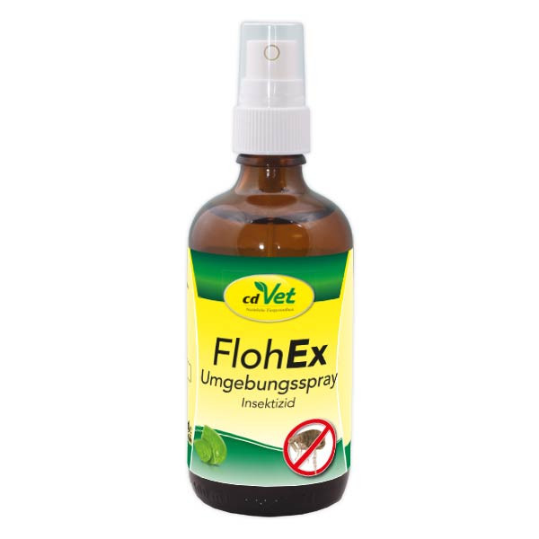FlohEx Umgebungsspray von cdVet vernichtet Flöhe im Haus ohne Resistenzen