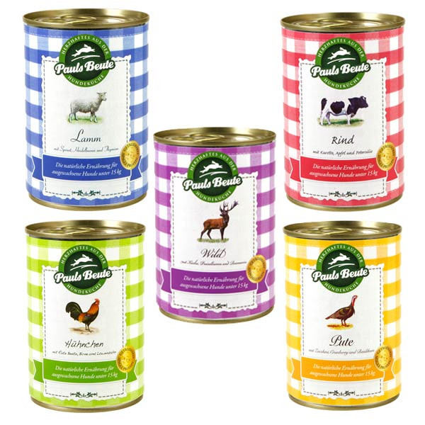 Pauls Beute Pauls Beute Qualitäts-Dosenfutter für Hunde bis 15 kg Gewicht