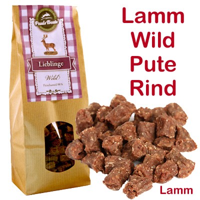 Lamm, Wild, Rind, Pute - Leckerli-Lieblinge von Pauls Beute