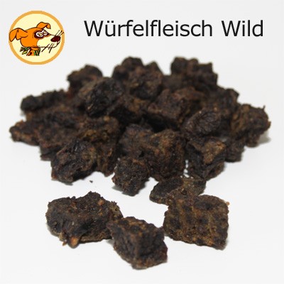 Würfelfleisch Wild getrocknet aus 100 % Frischfleisch Hirsch Reh