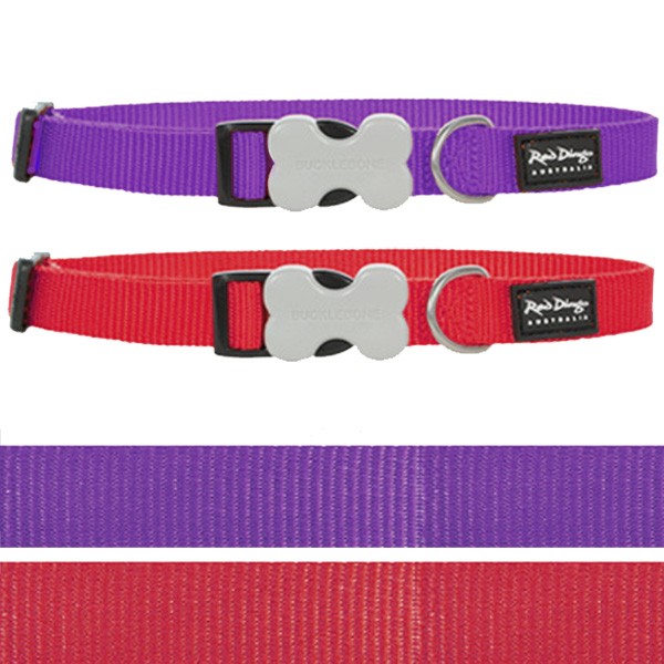 Einfarbige Nylon-Halsbänder vom Cult-Label Red Dingo