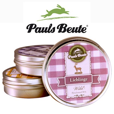 Pauls Beute Fleisch-Lieblinge in der praktischen Leckerli-Dose