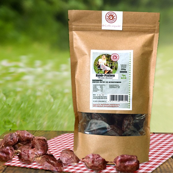 Hunde-Pralinen Wilde Zeiten von Paul & Paulina mit feinstem Wildfleisch