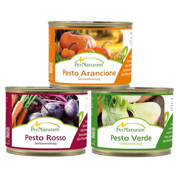 Pesto für Hunde von PerNaturam als saftige Gemüsebeilage