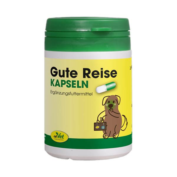 Gute Reise Kapseln von cdVet gegen Reisekrankheit bei Hunden