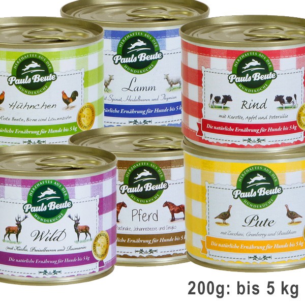 Pauls Beute hochwertiges 200g-Dosenfutter für kleine Hunde