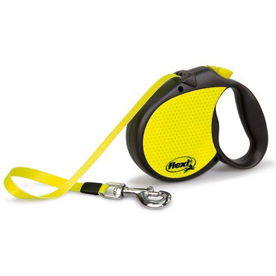 Flexi Rollleine Neon mit sichtbarer Neon-Leine und Neon-Gehäuse