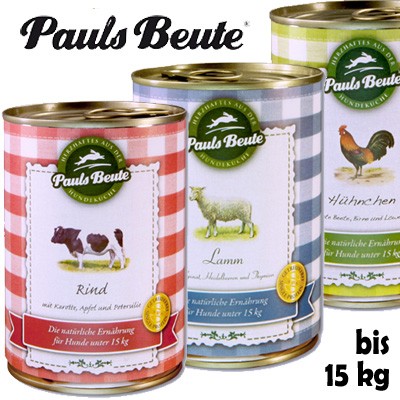 Pauls Beute Qualitäts-Dosenfutter für Hunde bis 15 kg Gewicht