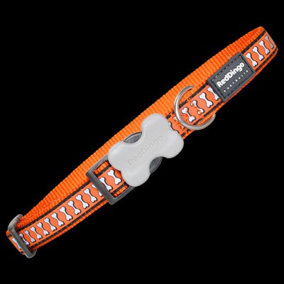 Red Dingo Halsband Orange mit reflektierenden Knochen