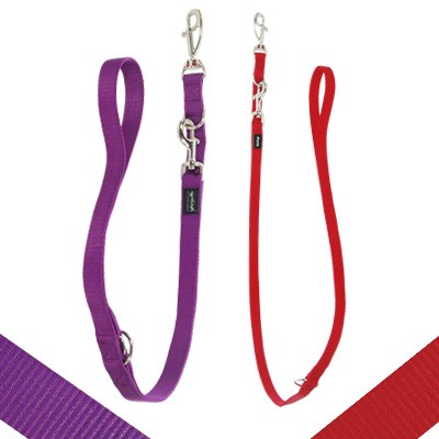 Verstellbare Nylon-Leine von Red Dingo in Lila oder Rot