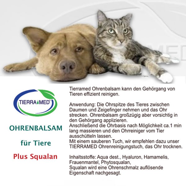 Ohrenbalsam von TierraMed mit Squalan für Ohrenpflege bei Ohrenschmalz