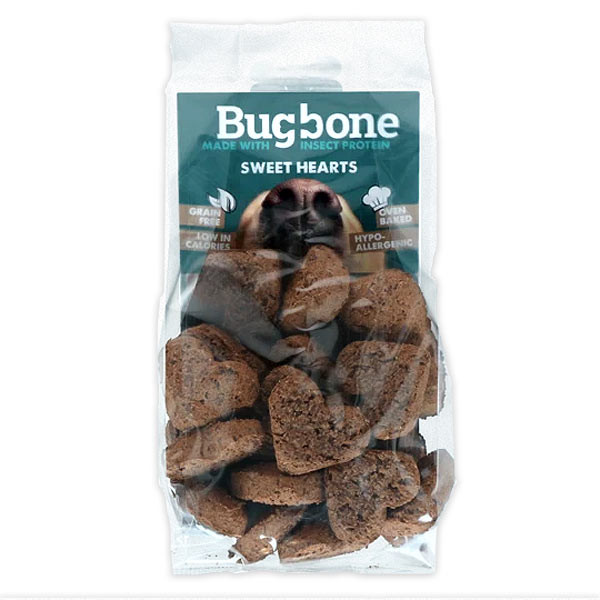 Bugbone SweatHearts leckere Hundekeks-Herzen mit Insektenprotein